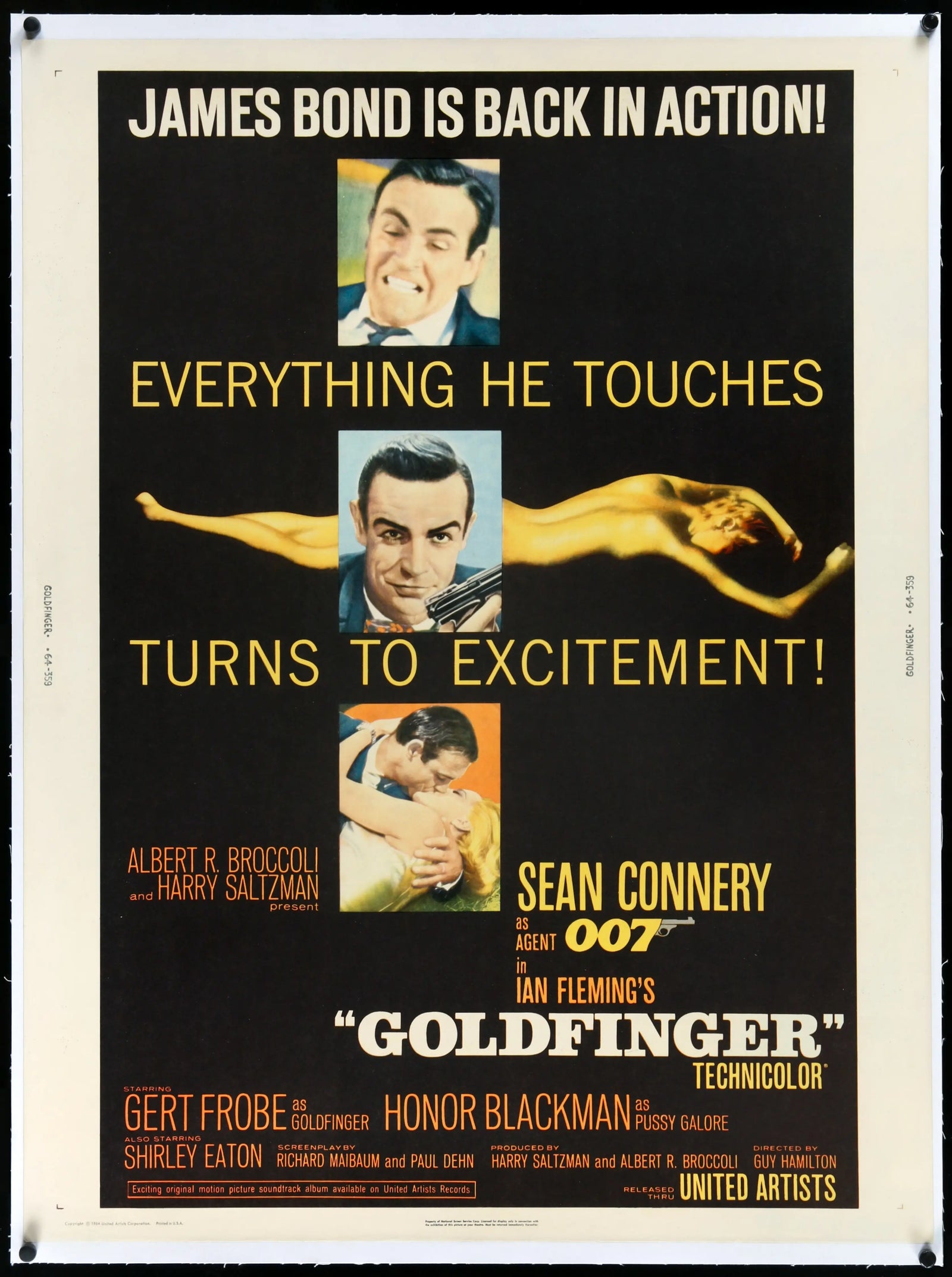 Goldfinger (1964) original movie poster for sale at Original Film Art - Vintage Movie Posters