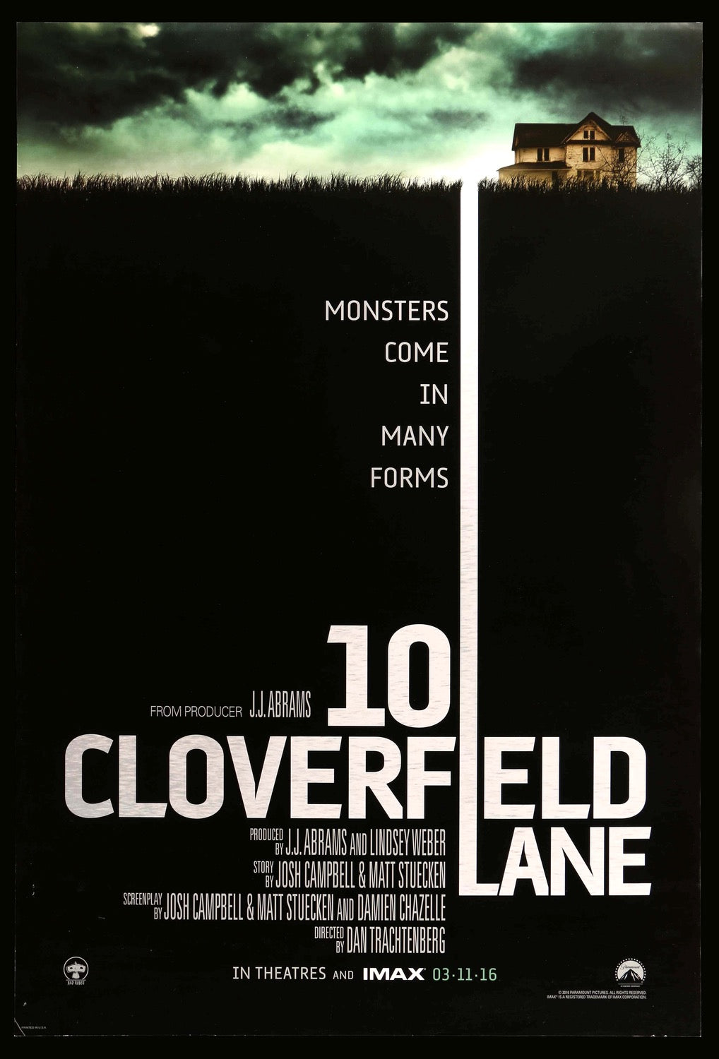 10 Cloverfield Lane (2016) original movie poster for sale at Original Film Art - Vintage Movie Posters