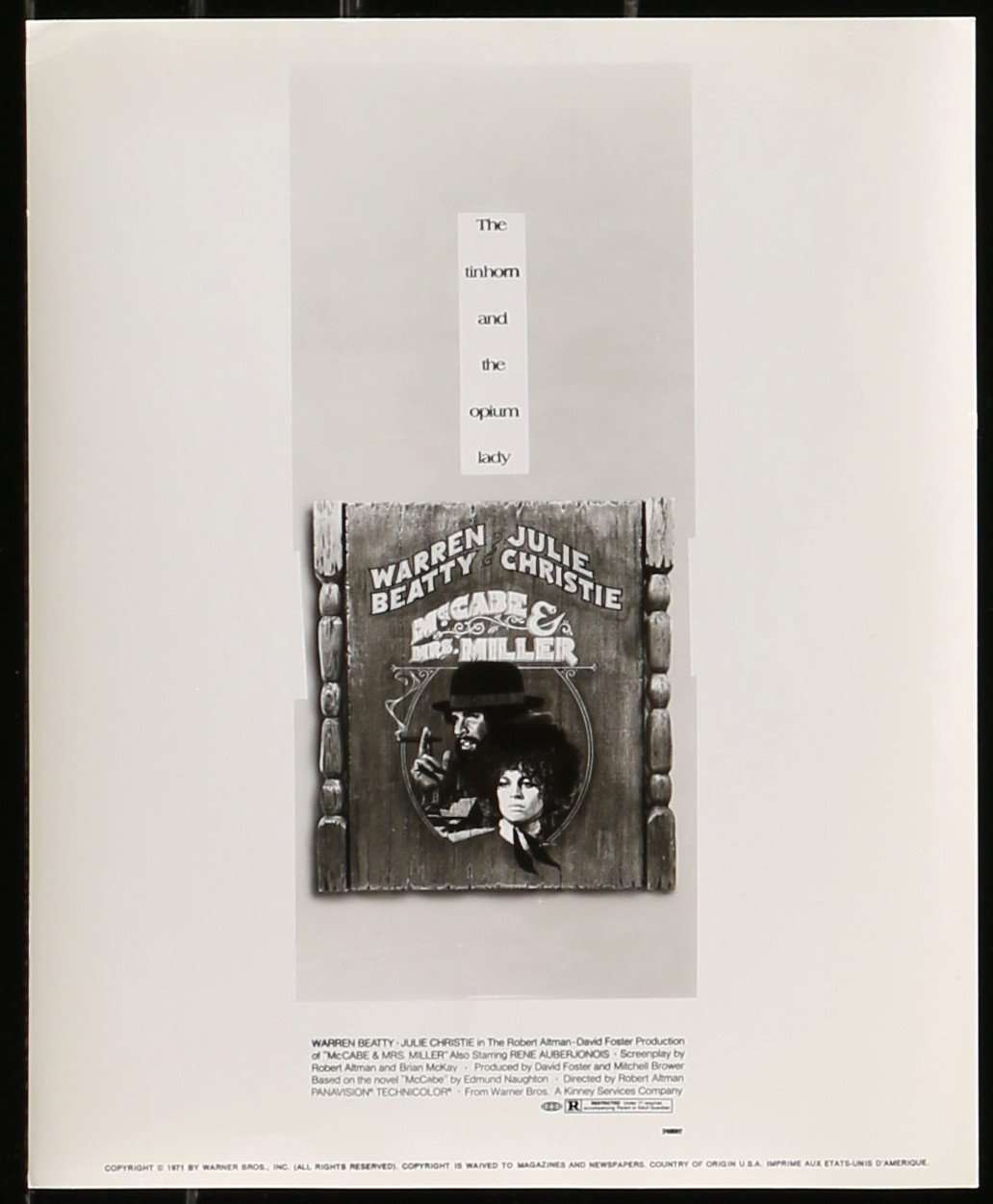 McCabe & Mrs. Miller (1971) Movie Still Prints - Set of 4 original movie poster for sale at Original Film Art - Vintage Movie Posters