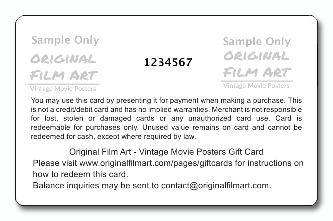 $35 Gift Card original movie poster for sale at Original Film Art - Vintage Movie Posters