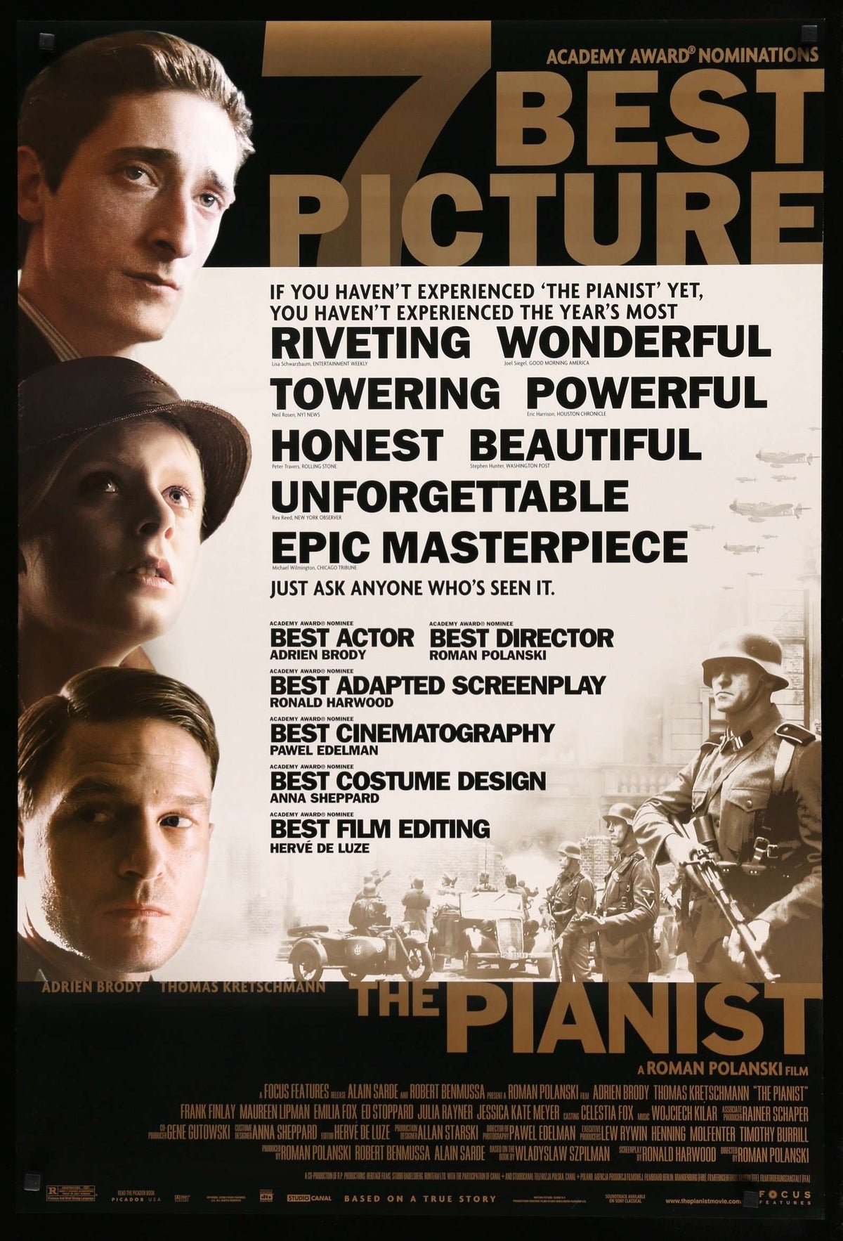Pianist (2002) original movie poster for sale at Original Film Art