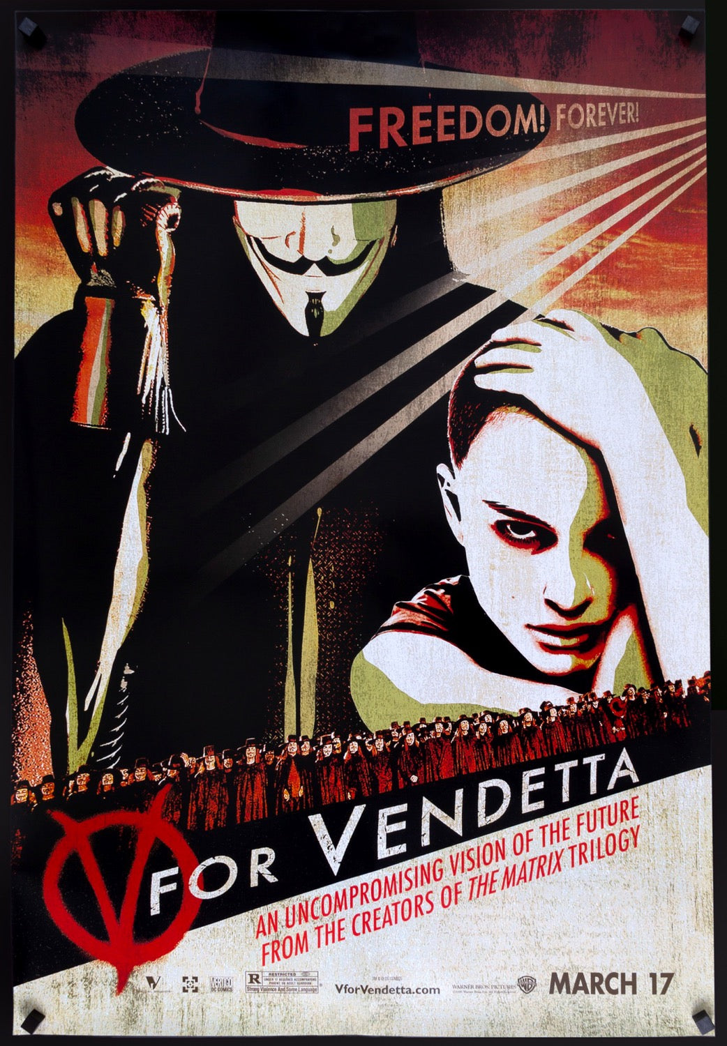 V For Vendetta (2006) original movie poster for sale at Original Film Art - Vintage Movie Posters