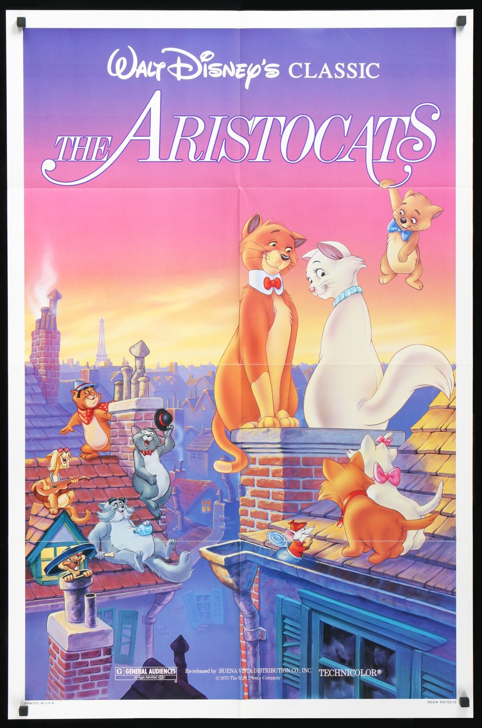 Aristocats (1970) original movie poster for sale at Original Film Art