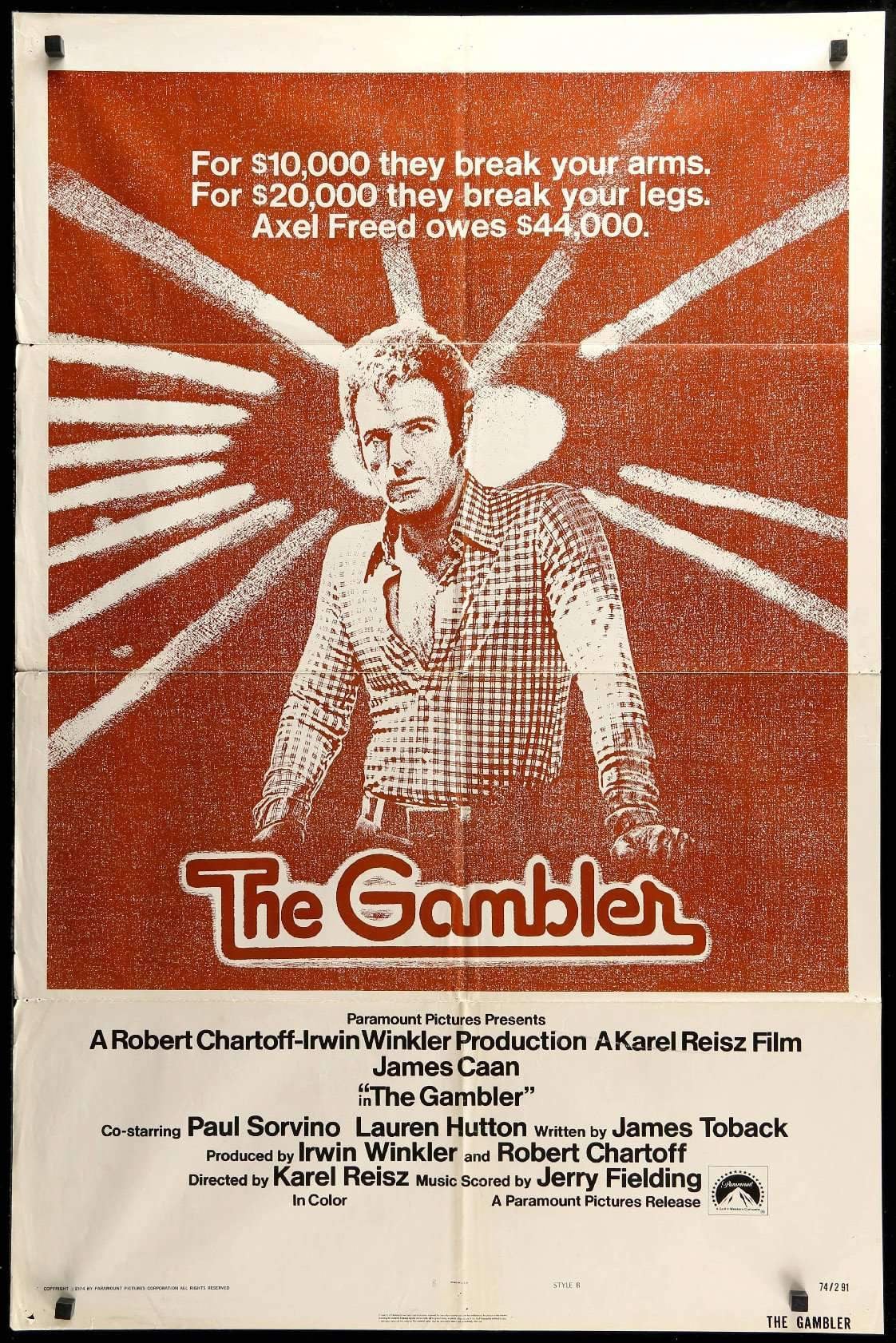Gambler (1974) original movie poster for sale at Original Film Art - Vintage Movie Posters
