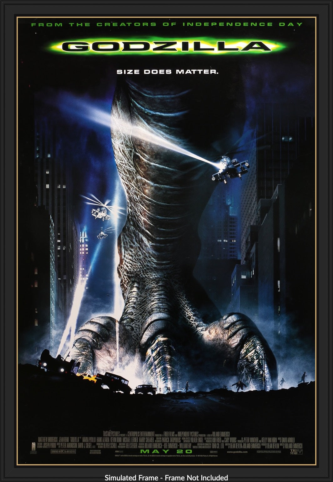 Godzilla (1998) original movie poster for sale at Original Film Art - Vintage Movie Posters