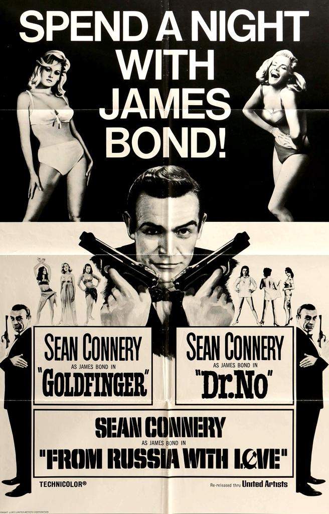 Spend a Night with James Bond (1972) Triple Feature original movie poster for sale at Original Film Art - Vintage Movie Posters