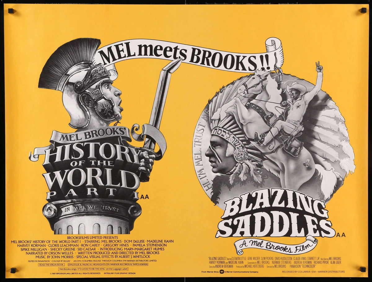 Blazing Saddles (1974) / History of the World Part I (1981) original movie poster for sale at Original Film Art