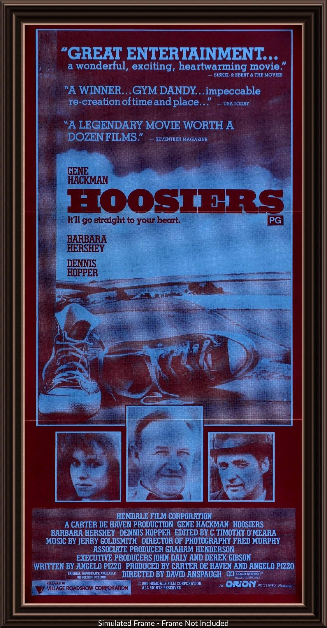 Hoosiers (1986) original movie poster for sale at Original Film Art - Vintage Movie Posters