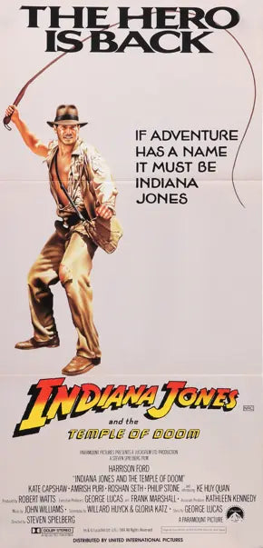 Indiana Jones & the Temple of Doom (1984) original movie poster for sale at Original Film Art - Vintage Movie Posters