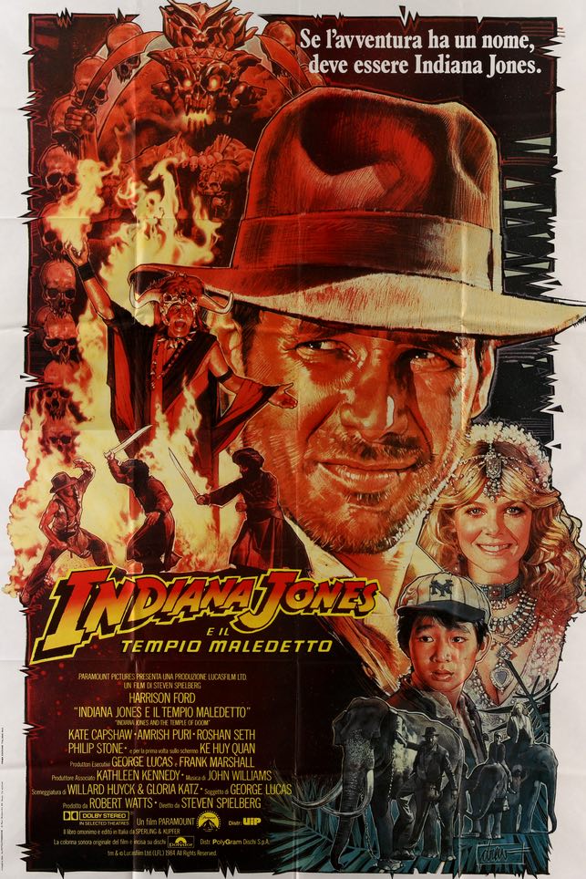 Indiana Jones and the Temple of Doom (1984) original movie poster for sale at Original Film Art - Vintage Movie Posters