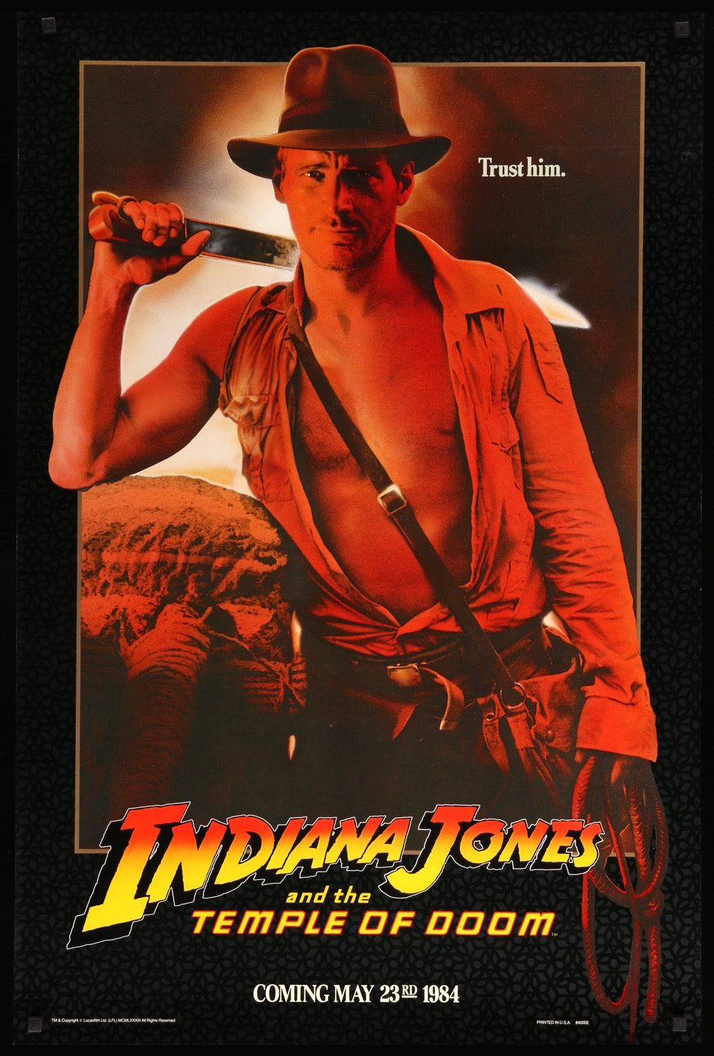 Indiana Jones and the Temple of Doom (1984) original movie poster for sale at Original Film Art - Vintage Movie Posters