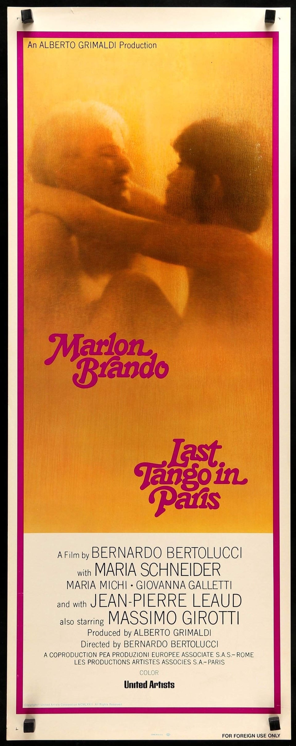 Last Tango in Paris (1972) original movie poster for sale at Original Film Art - Vintage Movie Posters