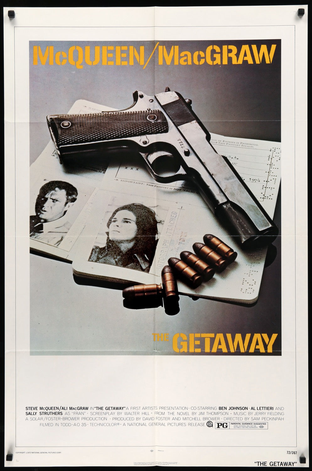 Getaway (1972) original movie poster for sale at Original Film Art - Vintage Movie Posters
