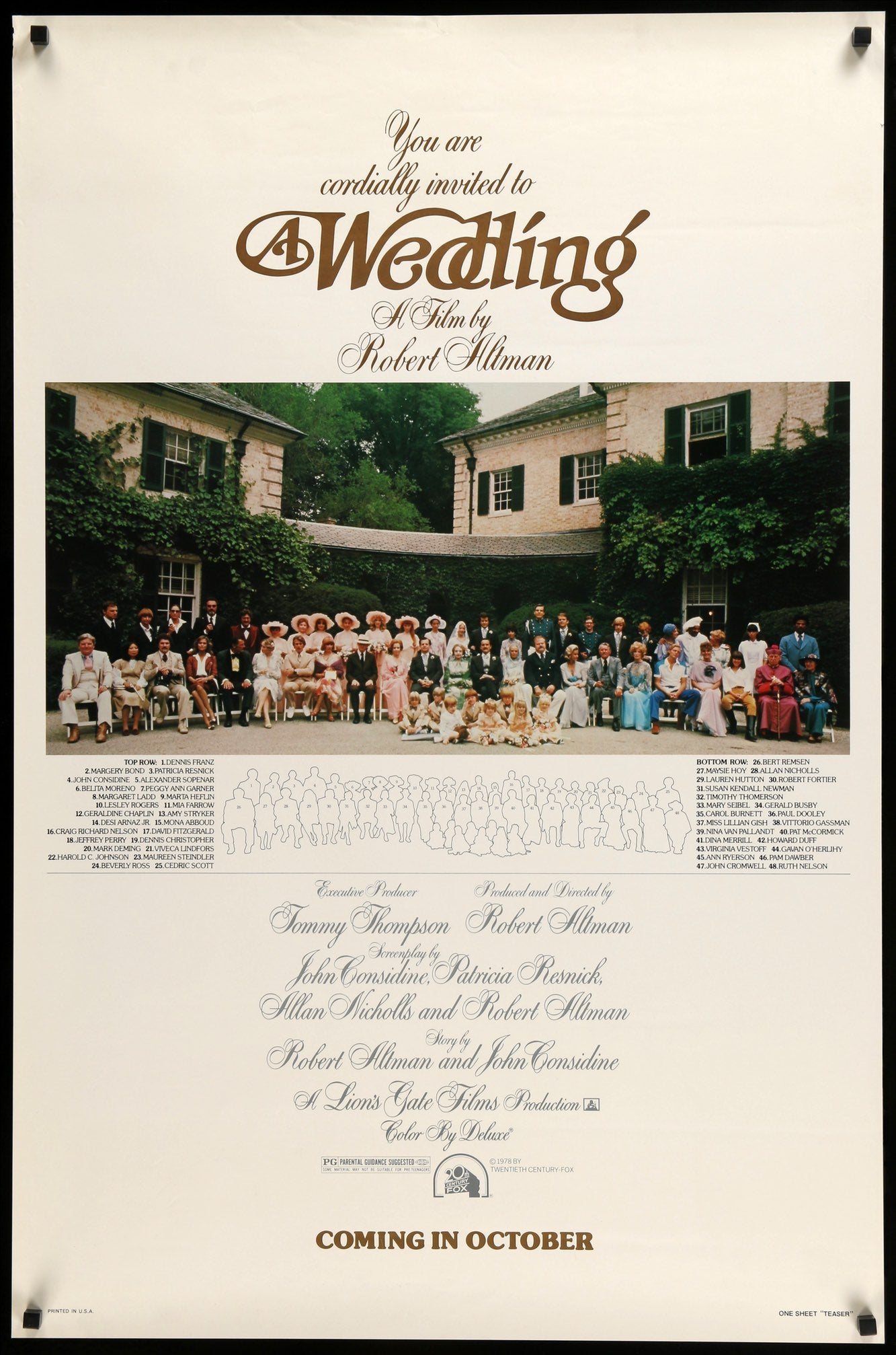 Wedding (1978) original movie poster for sale at Original Film Art - Vintage Movie Posters